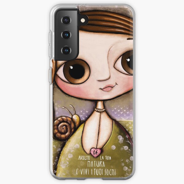 The child with snail and bee in the garden Samsung Galaxy Soft Case