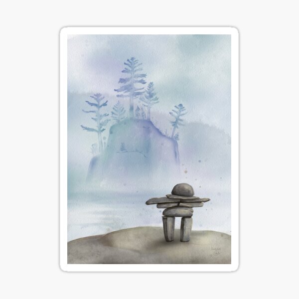 Item preview, Inukshuk | Watercolor Illustration | Canadiana designed and sold by Chadrick Rode.