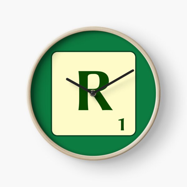 Ficha de Scrabble de la R de 1 punto Reloj