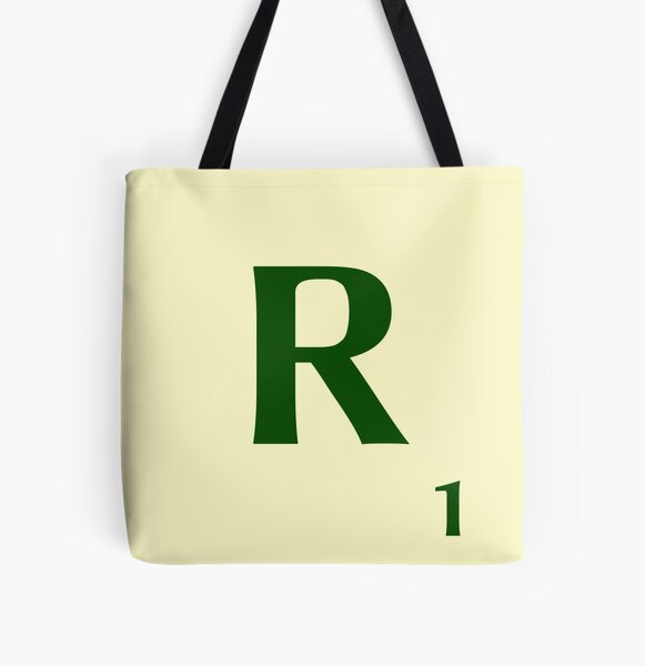 Ficha de Scrabble de la R de 1 punto Bolsa estampada de tela