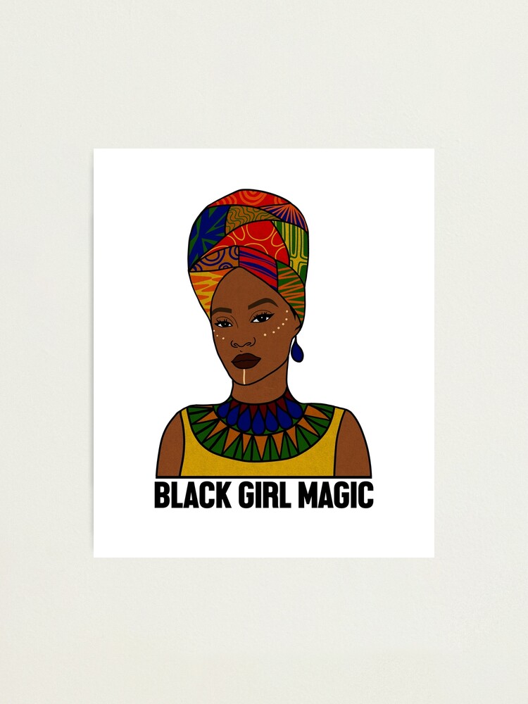 Black Girl Magic Afro Woman African Photographic Print By Dukito