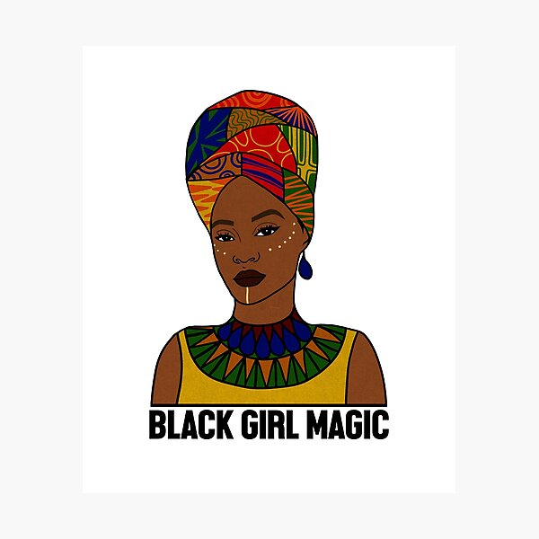 Black Girl Magic Afro Woman African Photographic Print By Dukito