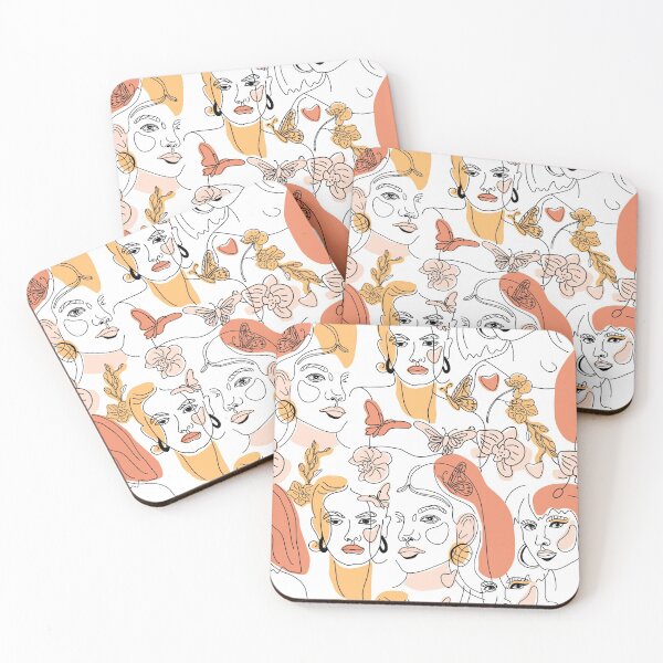 Item preview, Abstract Female Face & Flower Line Art  designed and sold by Dollfacedesign.