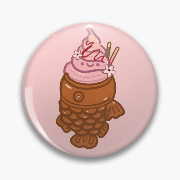 Item preview, Kawaii Sakura Taiyaki Ice-cream with pocky sticks design sticker designed and sold by Marie-c-doodles.