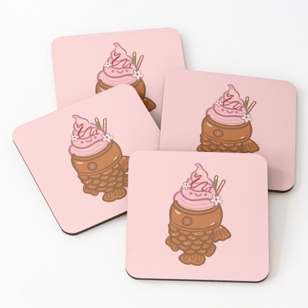 Item preview, Kawaii Sakura Taiyaki Ice-cream with pocky sticks design sticker designed and sold by Marie-c-doodles.