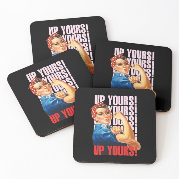 Item preview, Up Yours - Rosie  The Riveter - Girl Power Retro Design Black designed and sold by crazycollective.