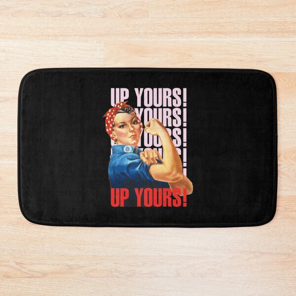 Item preview, Up Yours - Rosie  The Riveter - Girl Power Retro Design Black designed and sold by crazycollective.