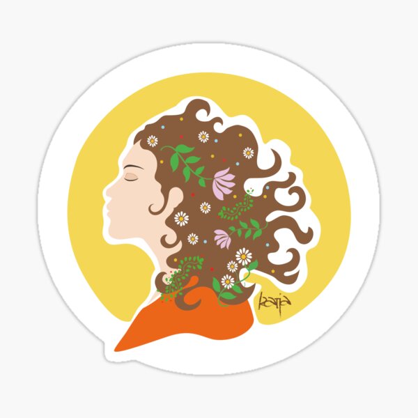 Relaxing Woman Sticker