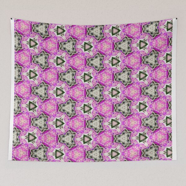Item preview, fuschia flowers on ebony and ivory  designed and sold by ritusdesigns.
