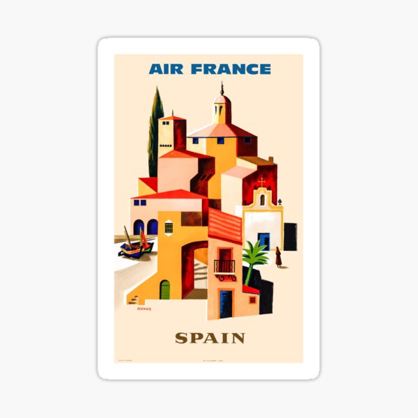 Sticker 1952 Affiche De Voyage Air France Paris Tokyo Par Retrographics Redbubble