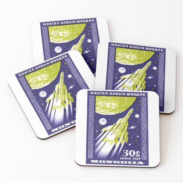 Item preview, Vintage 1959 Mongolia Lunik 3 postage stamp designed and sold by NVDesigns.