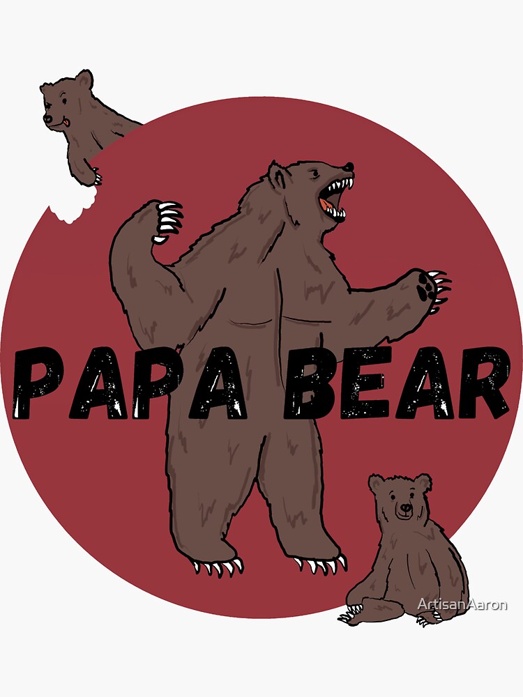 Dad Papa Bear Two Cubs Shirt 2 Kids Father's Day Gift Long Sleeve Shirt