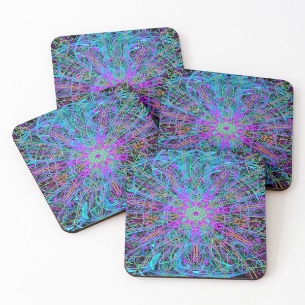 Item preview, Black Scratch Mandala 1 (blue violet) designed and sold by Discordant Dreams Art.