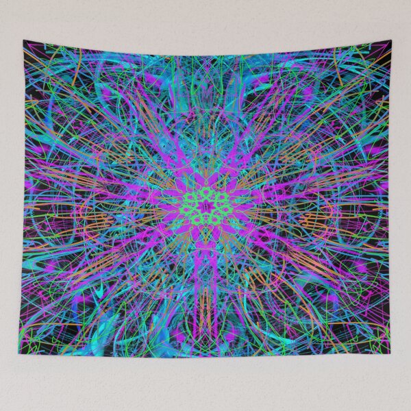 Item preview, Black Scratch Mandala 1 (blue violet) designed and sold by Discordant Dreams Art.