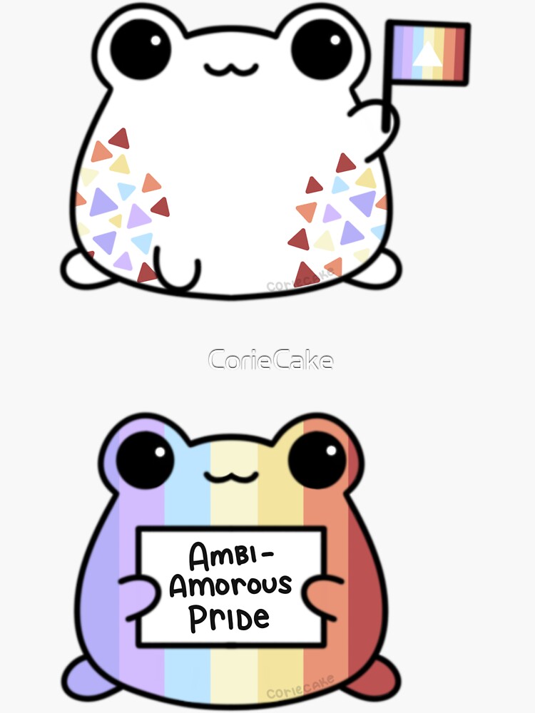 Ambiamorous Pride Frogs Sticker For Sale By Coriecake Redbubble