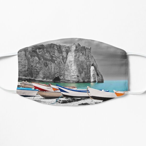 Fishing boats at Etretat Flat Mask