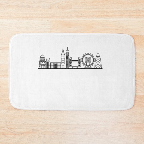 Artikelvorschau, London Skyline in Schwarz mit Details entworfen und verkauft von Mesyo.