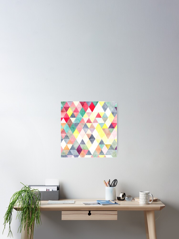 Thumbnail 2 of 3, Poster, Seamless digital triangles  designed and sold by starnish.