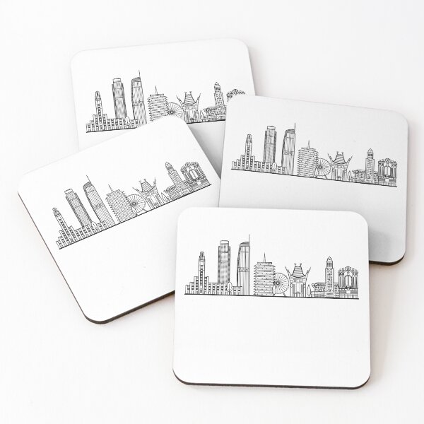 Item preview, Los Angeles Skyline in black with details designed and sold by Mesyo.