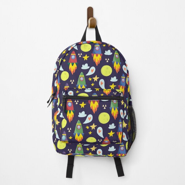 Item preview, Rockets in Outer Space blast off among the moon and stars designed and sold by PeppermintCreek.