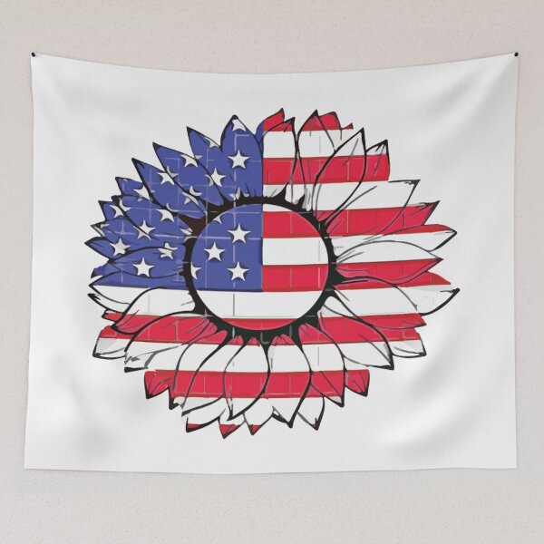 Item preview, Sunflower American Flag designed and sold by Windmill Wildflowers.