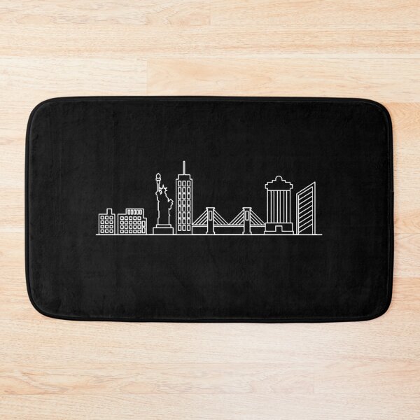 Artikelvorschau, New York Skyline in Weiß mit Details entworfen und verkauft von Mesyo.