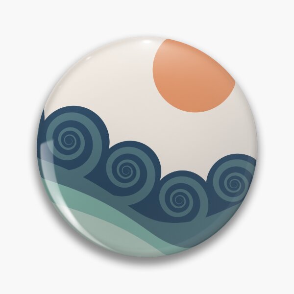 Item preview, Retro blue ocean waves designed and sold by BattaAnastasia.