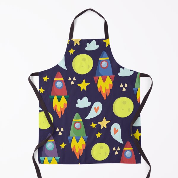 Item preview, Rockets in Outer Space blast off among the moon and stars designed and sold by PeppermintCreek.