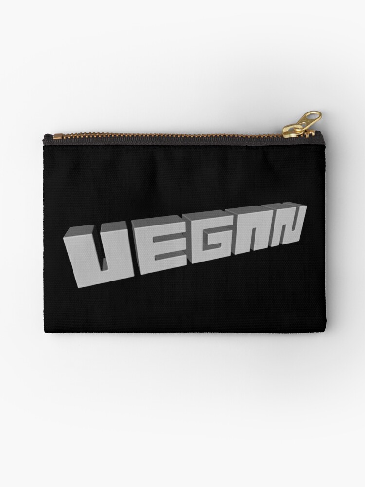 Thumbnail 1 of 4, Zipper Pouch, Vegan LLC3D - gray designed and sold by reIntegration.