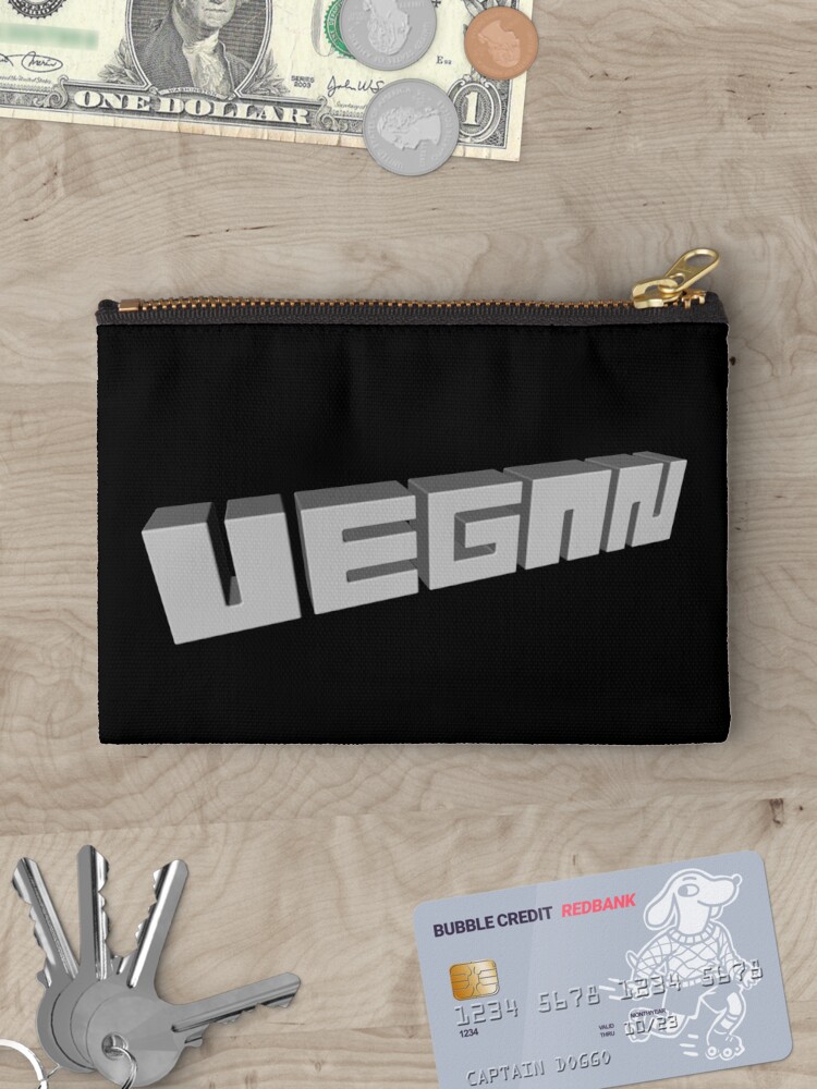 Thumbnail 3 of 4, Zipper Pouch, Vegan LLC3D - gray designed and sold by reIntegration.