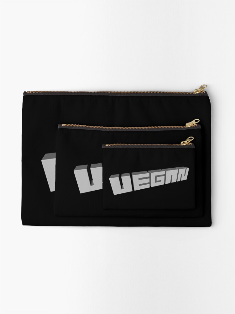 Thumbnail 2 of 4, Zipper Pouch, Vegan LLC3D - gray designed and sold by reIntegration.