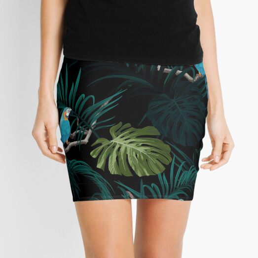 Dark tropical design Mini Skirt