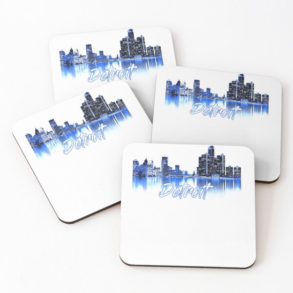 Artikelvorschau, Detroit Skyline bei Nacht entworfen und verkauft von mbogarin-0412.