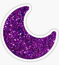 Purple glittery crescent moon Sticker