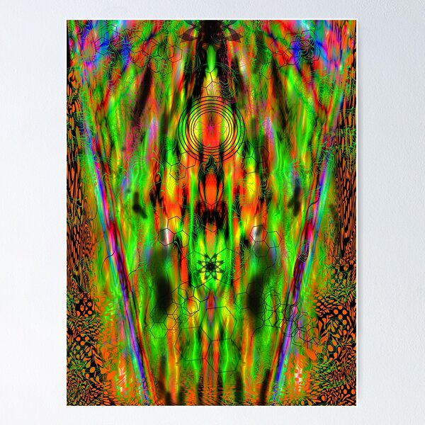 Item preview, Psychedelic Gradient Symmetry 6 (neon yellow alien) designed and sold by Natfigcreates.