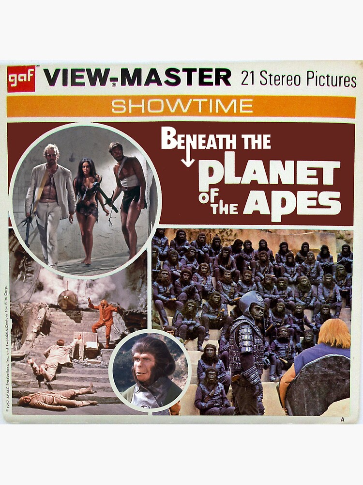 Retro View Master Reels Cover Beneath Apes Sticker for Sale by