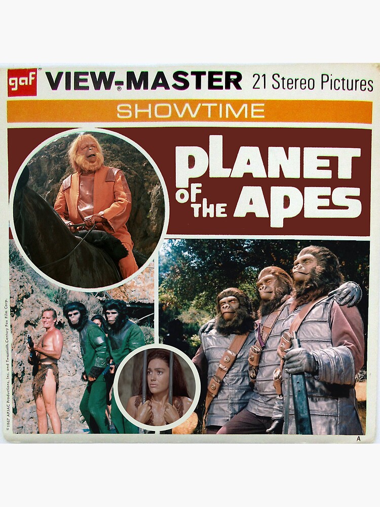 Retro View Master Reels Cover Planet Apes Sticker for Sale by