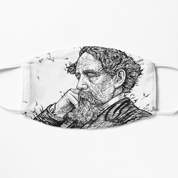 CHARLES DICKENS - ink portrait .1 Flat Mask