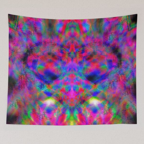 Item preview, Psychedelic Gradient Symmetry 3 (neon pink heart) designed and sold by Discordant Dreams Art.