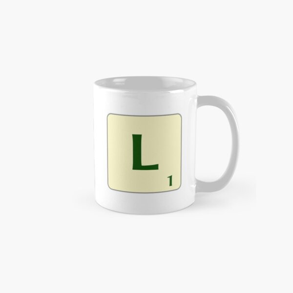 Ficha de Scrabble de la L de 1 punto Taza clásica