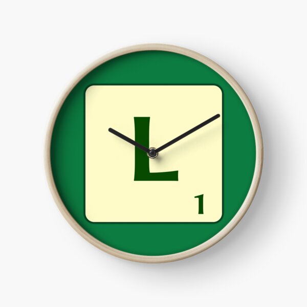 Ficha de Scrabble de la L de 1 punto Reloj