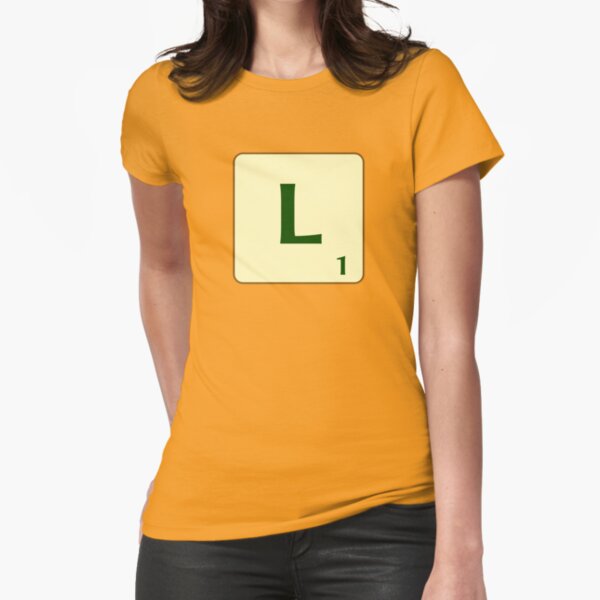 Ficha de Scrabble de la L de 1 punto Camiseta entallada