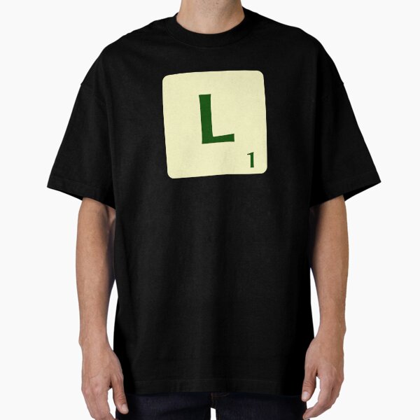 Ficha de Scrabble de la L de 1 punto Camiseta oversize