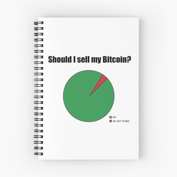 Item preview, Should I sell my Bitcoin? No, No but in red, funny crypto meme designed and sold by SurbDesigns.