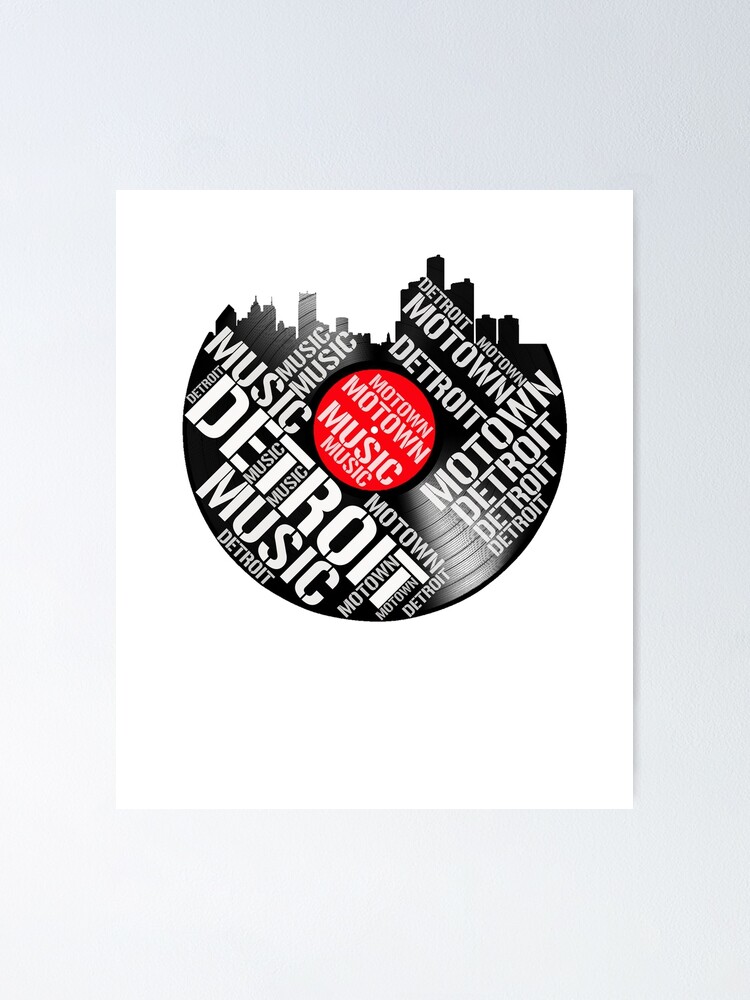 Detroit Motown Music T Shirt, Detroit Skyline, Record Detroit Motown Music T Shirt, Detroit Skyline, Record