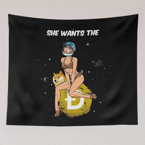 Item preview, Dogecoin Pin-up girl She Wants The D Astronaut Space Hodl - Dogecoin To The Moon Doge Space Man Cypto Currency  designed and sold by Ormes21.