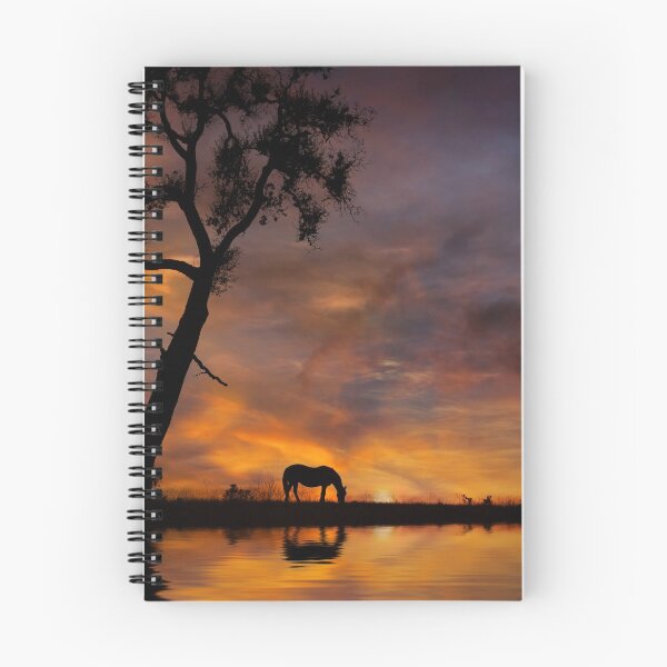 Item preview, Morning Glow Horse and Sunrise with Reflection Pond  designed and sold by Stephanie Laird.