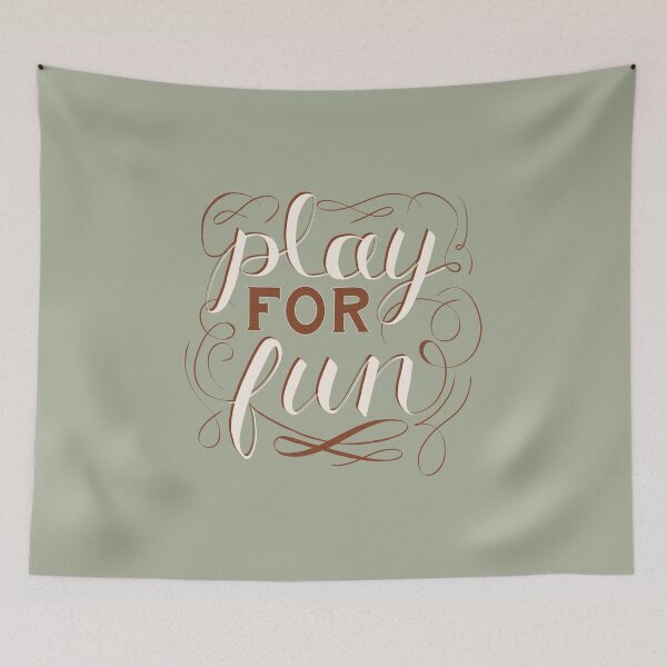 Item preview, Play For Fun | Green Neutral Hand Lettering designed and sold by Sarahelena Barrios.