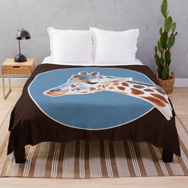 Item preview, Amazing Animals: Sweet Smiling Giraffe 0n Blue Circle designed and sold by GraffitiSoup.