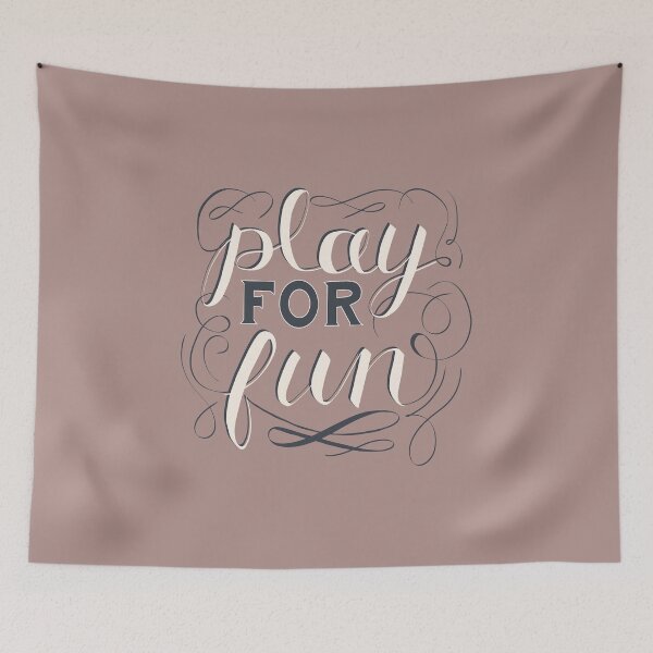 Item preview, Play For Fun | Blue Neutral Hand Lettering designed and sold by Sarahelena Barrios.